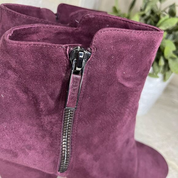 1.State burgundy suede side zip booties sz 7.5 - Picture 7 of 10